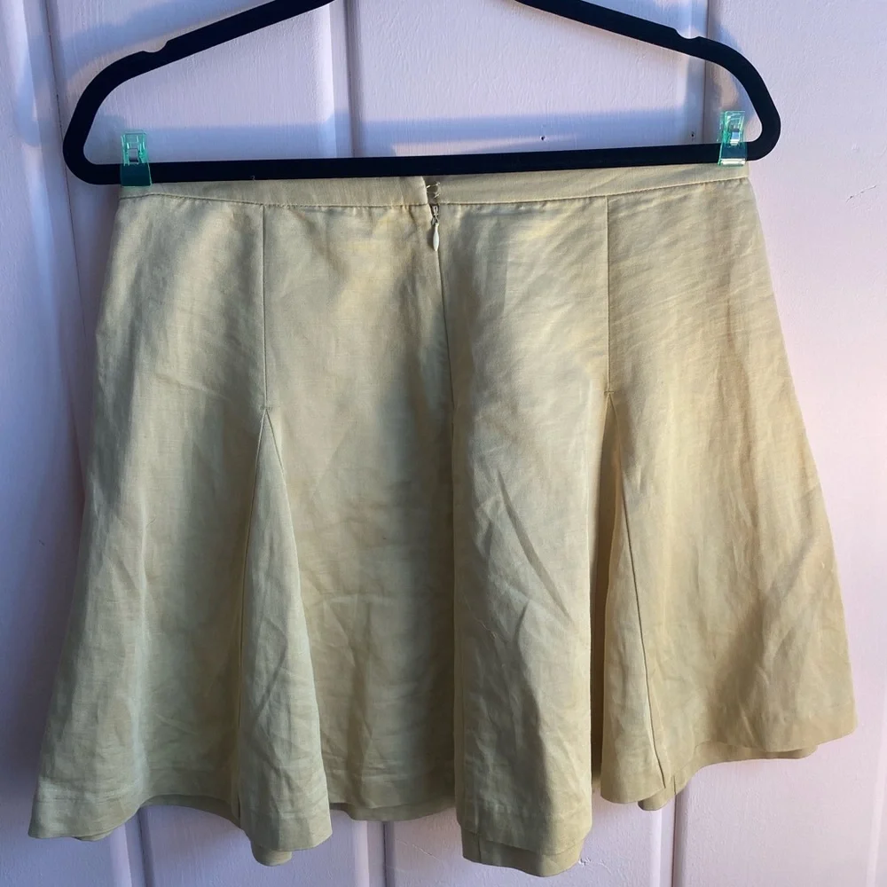J. Crew Women's Circle Skirt linen/silk in mustard sz4